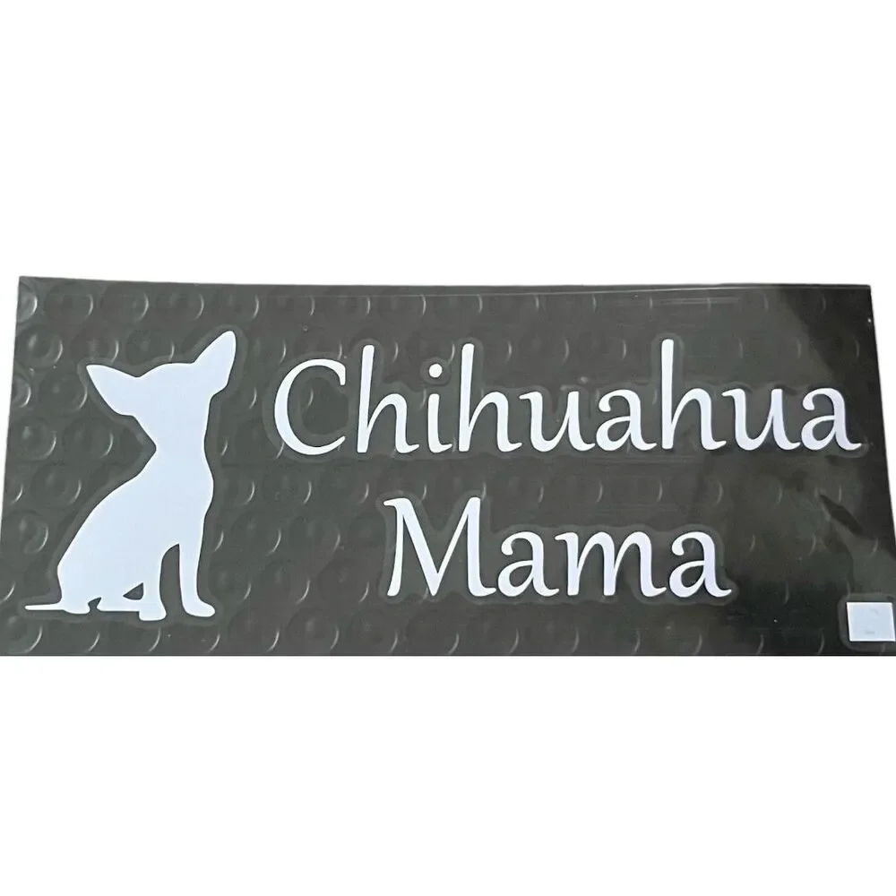 Chihuahua Mama White Car Sticker - Perfect for Laptops & Vehicles!